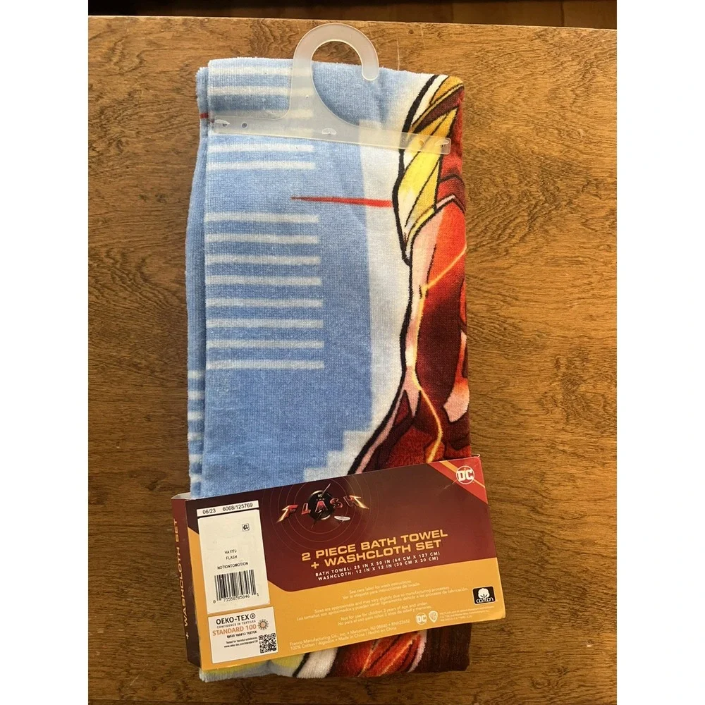 The Flash Kids‎ Bath/Pool/Beach Soft Absorbent Cotton Terry Towel with Washcloth